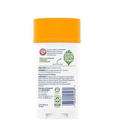 ARM & HAMMER Essentials Clean Juniper Berry Deodorant Stick - Natural Deodorizers, Aluminum-Free, 2.5oz (Pack of 2) - Buy Online on GoSupps.com