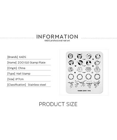 KADS Nail Art Stamping plate Nail Template Nail Art Design Tool Nail DIY Design Image Plate (ZO010) - Buy Online on GoSupps.com