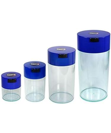 Tightvac Imbriqu es Lot de 4 bo tes de Rangement Emball sous Vide Marchandises s ches 4 Tailles diff rentes: 680 4 Gram 340 2 Gram 170 1 Gram 85 Gram Clair Corps/DK. Blue Cap - Buy Online on GoSupps.com
