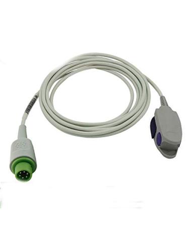 Sino-k Compatible for Bionet Spo2 Sensor Fingerclip 9.8 ft 6 Pins Connector FDA/CE Approved