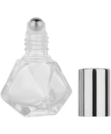 Upstore 6 Pack 8ml Glass Roll-On Bottles with Stainless Steel Roller Balls - Polygonal Cosmetic Containers for Essential Oils Perfumes & Aromatherapy (Silver Cap) - Buy Online on GoSupps.com