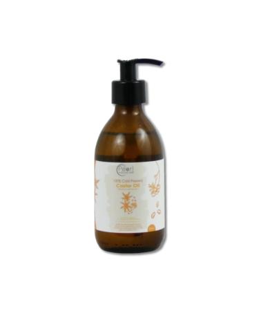 Cold Pressed Pure Castor Oil 250 ml Glass Bottle with a Pump Vegan BP Grade Hexane Free Non-GMO