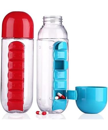Buy Lucky Bamboo 2 in 1 Daily Medicine Box & Sports Water Bottle - 7 Days Pill Organizer (Yellow) for International Shipping - Buy Online on GoSupps.com