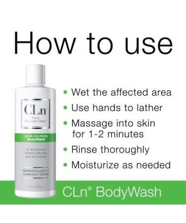CLn BodyWash - Moisturizing Body Wash for Eczema, Dermatitis, Acne & Folliculitis - 8 fl oz - Buy Online on GoSupps.com