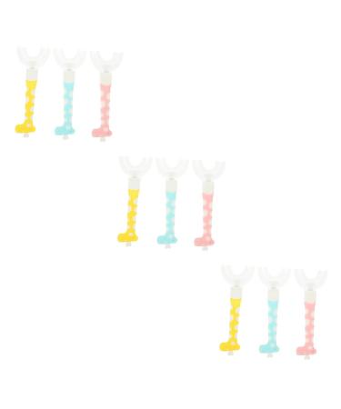 Gatuida 9 STK children's toothbrush toothbrushes for children oral cleaning tools Mouth cleaning brush for babies rubber children's tooth cleaner children and toothbrushes soft fur detergent ABS