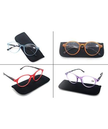 Buy Colorful Round Reading Glasses for Women +2.50 - Lightweight & Stylish 4 Pack with Comfortable Fit | Spring Hinge Cheaters - Buy Online on GoSupps.com