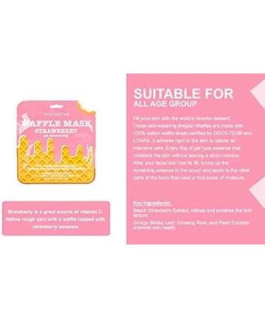 Kocostar Waffle Gel Essence Sheet Mask 40g - Strawberry - ONE MASK ONLY - Buy Online on GoSupps.com