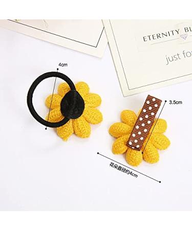 Sunflower Hair Clip Set for Girls - Mini Rubber Bands and Alligator Clips for Kids - Buy Online on GoSupps.com
