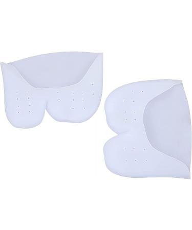 Silicone Pointe Toe Pads Silicone Forefoot Cushion Silicone Ballet Pointe Toe Pads Toe Protectors Covers Forefoot Cushion Soft Men Women Toe Protection Pedicure Breathable 2 Pairs (White)