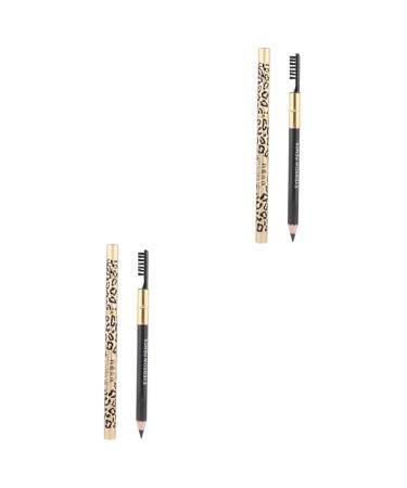 FOMIYES 4 Pcs Eyeshadow Palette Eye Brow Pencils for Women Double Head Eyebrow Pencil Eyeliner Miss Bicuspid 1 count (Pack of 1) Blackx2pcs