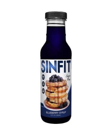 Sin Fit Pancake Syrup | Sugar Free Syrup | Zero Calories Sugar-Free No Carbohydrates No Fat Gluten Free | 60 mL Per Serving | 12 Fl Oz. / 355 mL (Blueberry)
