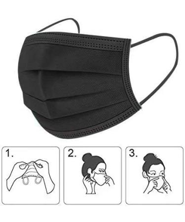 Symtex 100 Pack Black Surgical Masks Type IIR - 3-Layer Disposable Mouth & Nose Protection Masks for Superior Safety - Buy Online on GoSupps.com