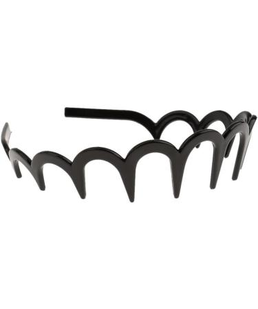 Men Wavy Metal Hairhoop Unisex Wavy Headband Black Spring Wavy Metal Hair Band with Long Teeth Hairhoop Sports Headband Headwear Accessories Black 1pc - Buy Online on GoSupps.com