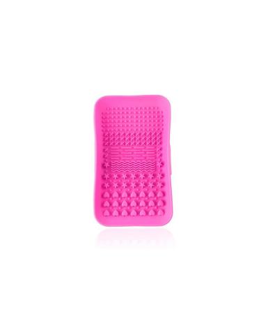 Dajidafu Universal Women Foundation Makeup Brush Cleaning Mat Home Dress Room Reusable Nonslip Eyebrow Pen Silicone Washing Pad Rose Red