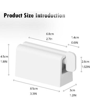 2pcs - Toothpaste Tube Roller Squeezers ABS Plastic Toothpaste Tube Wringer Seat Holder Stand Eco-Friendly Manual Toothpaste Squeeze Dispenser for Bathroom Accessories (White) - Buy Online on GoSupps.com