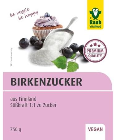 Raab Vitalfood Premium Birch Sugar - Vegan Xylitol Sweetener 1:1 Sugar Alternative Tooth-Friendly Bulk Pack 750g - Buy Online on GoSupps.com