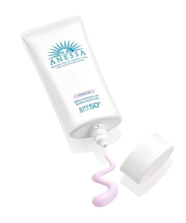 SHISEDO ANESSA Brightening UV Sunscreen Gel with Hyaluronic Acid, Collagen & Tea Extract - SPF 50+ PA++++ - Waterproof - Fruity Floral Scent - Set of 2 - 180g - Buy Online on GoSupps.com