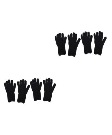 4 Pairs Hair Curling Cotton Gloves - Gloves Hair Straightener 25X11cmx2pcs Blackx2pcs