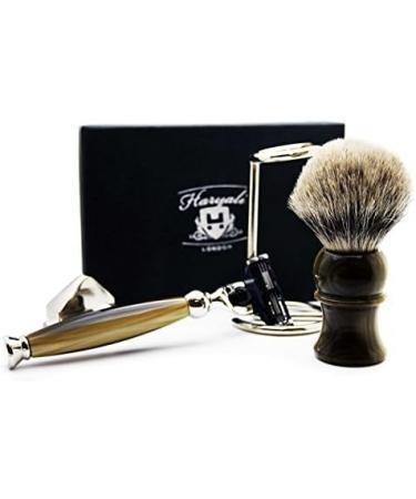 Premium Badger Hair Shaving Brush with Triple Interchangeable Head & Stand | International Shipping Available - Buy Online on GoSupps.com
