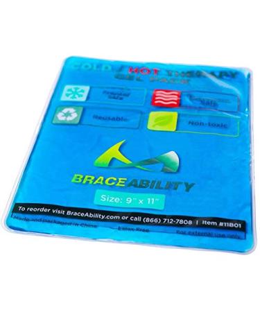 BraceAbility Reusable Heat/Ice Pack for Injuries | Kid Friendly Flexible Hot and Cold Therapy Gel Compress Large Microwavable Hip Wrap Back or Knee Pain Aid Medical Surgery Icing Bag (9 x 11)