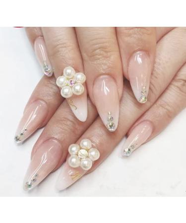 White Pearl 3D Self Adhesive Nail Rhinestones Temporary Tattoo Gems - 4 Sheets - Buy Online on GoSupps.com