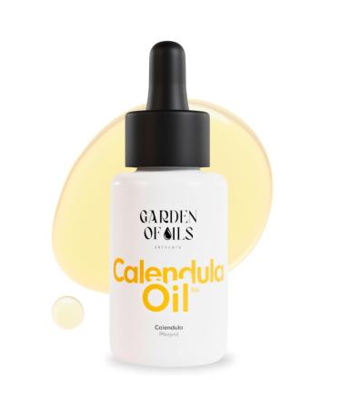 Marigold Oil Organic Calendula Care Oil - 30 ml Natural Oil in White Glass Bottle with Pipette - Made in Germany - Garden of Oils skincare
