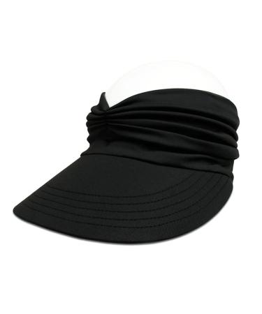 Sun Hat Women Sun Beach Visor Cap UV Protection with Wide Brim for Sports Beach Golf Hiking Black - Buy Online on GoSupps.com