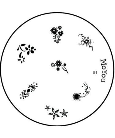 Original MoYou Nail Art Image Stamp Plate Number 51 Manicure Design