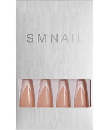 HSAJS False Nail 24 Pieces French Style Fake Nails Tips Artificial Nail Art Tips for Women Acryli Fingernails Tip with Nail File Nail Glue Nail Salons DIY (Modern French) - Buy Online on GoSupps.com