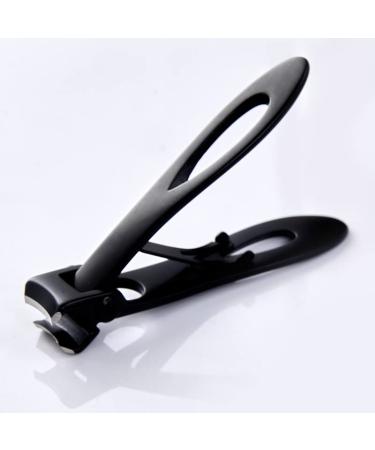 Extra Wide Jaw Nail Clippers for Thick Nails - Heavy Duty Stainless Steel Clippers for Seniors Men and Adults - Includes Fingernail File and Storage Box (Black)
