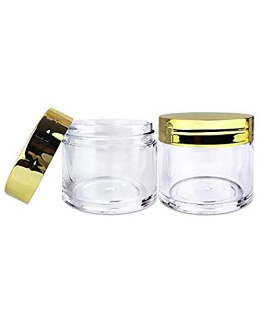 Buy Beauticom 30g Double Wall Clear Plastic Leak Proof Jars - 12 Metallic Gold Jars for Creams Lotions Makeup & More | International Shipping Available - Buy Online on GoSupps.com