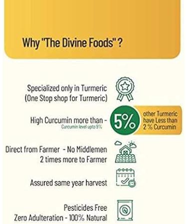 Divine Foods High Curcumin Turmeric Powder - 125g Pack | Powerful Anti-Inflammatory & Antioxidant | Grounded Turmeric for Curries/Smoothies - Buy Online on GoSupps.com