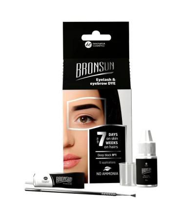 Bronsun Eyebrow Dye LONG LASTING UP TO 7 DAYS (No1: (Deep Black))