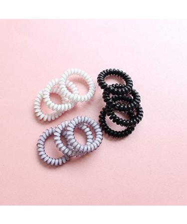 Canjoyn 10 Pcs Pink Rubber Spiral Hair Ties - No Crease Coil Hair Bands for Women with Thick Hair - Buy Online on GoSupps.com