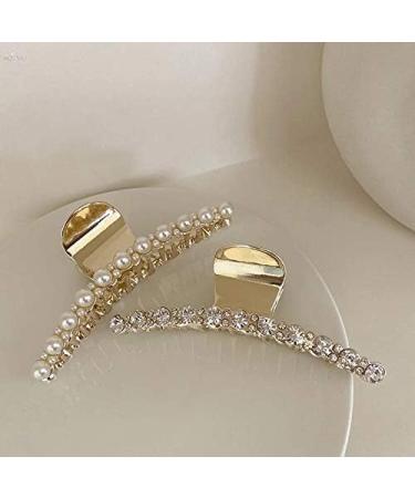 Shark clip hair claws 1PC 2021 Korea Elegant Crystal Imitation Pearl Women Hair Claws Hairpin Crab Metal Geometric Hair Clips Barrettes (Color : B) (Color : B) - Buy Online on GoSupps.com