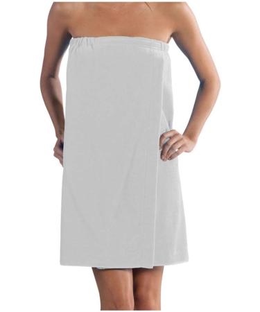 Long Calf Length Womens Spa Wrap Terry Cotton Wraps White One Size One Size-Long White