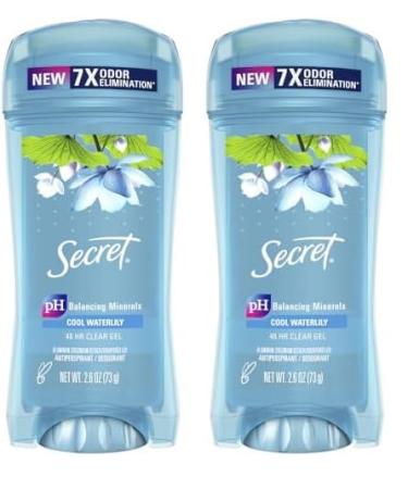Secret Fresh Antiperspirant and Deodorant Clear Gel Cool Waterlily 2.6 Ounce (Pack of 2)