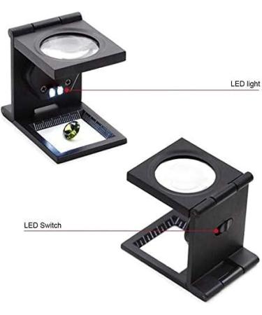 Magnifier 10 Times with Light Magnifying Glass Folding Magnifying Glass LED Magnifying Glass Handheld Magnifying Glass Ten Times Mirror Convenient Lens - Buy Online on GoSupps.com