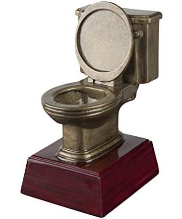 Gold Toilet Bowl Trophy | Last Place Loser Award - 6 Inch Tall - Engraved Plate Upon Request Blank (RFC) - Buy Online on GoSupps.com