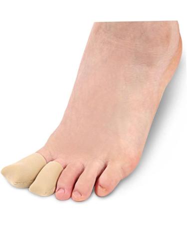 JEWEDECO 2pcs Silicone Gel Toe Tubes Sleeves - Big Toe Guards for Corns and Toe Split - Cotton Corn Covers - 2.5x4cm - Buy Online on GoSupps.com
