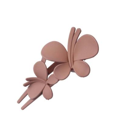 BYBYCD Frosted Butterfly Duckbill Clips Solid Color Hairpin Hair Clip Hair Barrette Hair Claw Ponytail Holder Headwear Hair Accessories(light red)