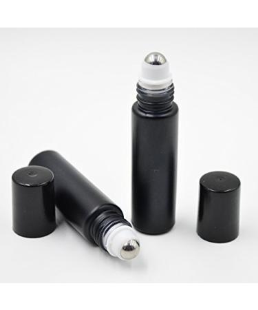 Elfenstall 5PCS 10ml Glass Roll-on Bottles with Stainless Steel Roller - Cool Black Design for Essential Oils and Perfumes - Buy Online on GoSupps.com