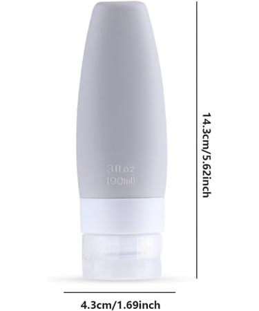 Dajidafu Travel Silicone Dispenser Bottle Shower Gel Toothpaste Makeup Squeeze Tube Refillable Leakproof Container Accessories Light Gray 90ML - Buy Online on GoSupps.com
