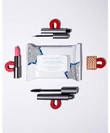 VASANTI Makeup Magnet Wipes - Gentle Makeup Remover with Micellar Water (Paraben-Free, Cruelty-Free, Vegan) - Buy Online on GoSupps.com