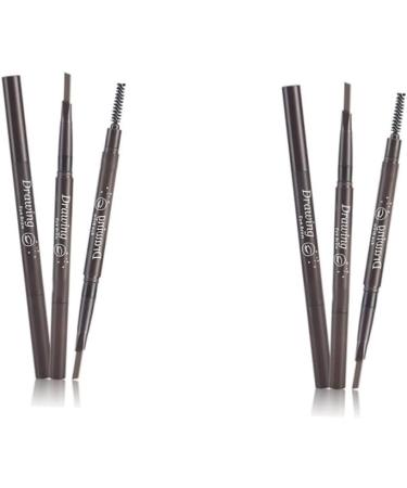 Healeved 2pcs 2 1 Eyebrow Pencils Black Eyebrow Pencil Brow Spoolie Brush Braider Eyebrow Pencil Black Tool 1 count (Pack of 1) As Shownx2pcs - Buy Online on GoSupps.com