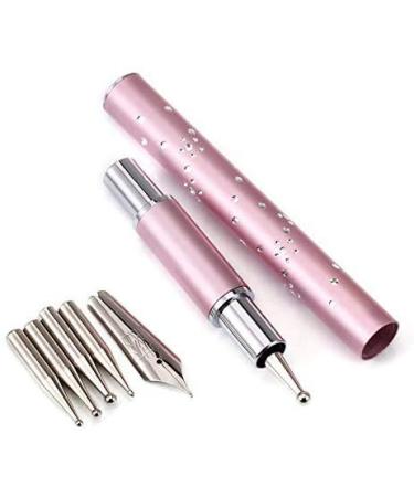 Atricure Nail Art Calligraphy Pen DIY Nail Drawing Pen Round Flat Painting Drawing Liner Nail Tools with 5 Different Size Replacement Pen Points for Manicure Nail Painting Tools for Nail Salon