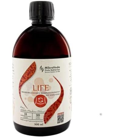 Microveda Life Enzyme Ferment Drink 500ml | 33 Bacterial Strains Vegan Raw Super-Activated German Certified - Shop Now! - Buy Online on GoSupps.com