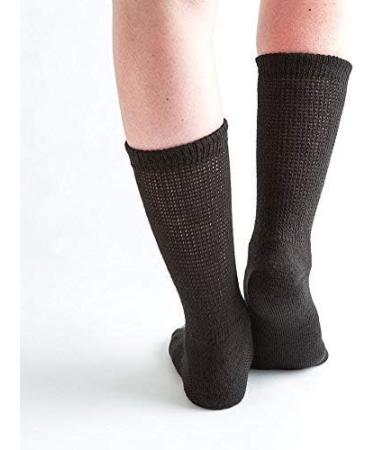 Doc Ortho Ultra Soft Loose Fit Diabetic Socks - 3 Pairs Crew Large Black - Buy Online on GoSupps.com