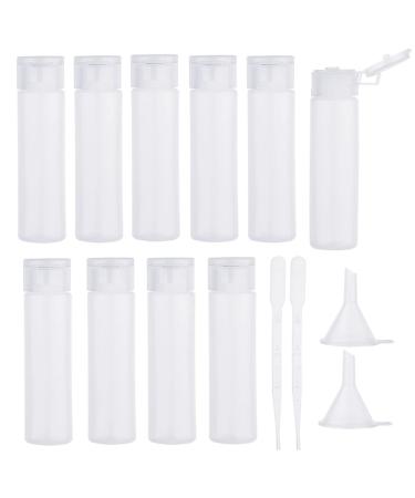 BENECREAT 10 Pack 18ml 0.6oz Plastic Squeeze Flip Cap Bottle Travel Essentials Sample Bottles Travel Size Toiletries for Shampoo Toner Cosmetic Containers Festival Gift 18ml/0.6oz