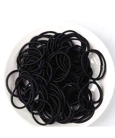 Rmeet Mini Hair Tie 100 Pack Rubber Hair Band Black Small Hair Ties for Girls Elastic Rubber Hair Band for Daily Hairstyles
